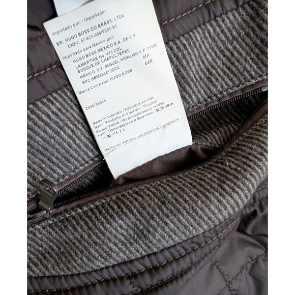 Hugo Boss Mens 44R Colbert Wool Blend Field Jacket Grey Tweed Epaulets - Picture 3 of 13